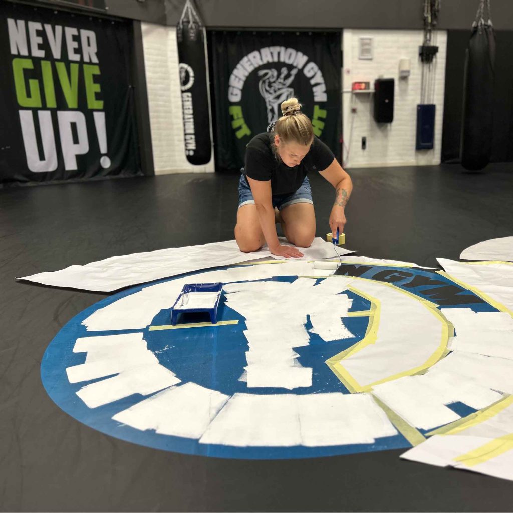 sportschool matten schilderen