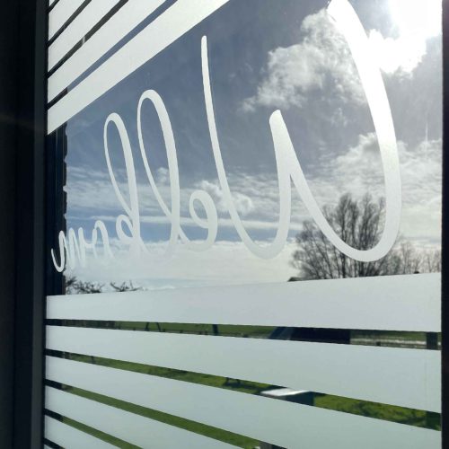 Privacy folie lijnen en Welkom